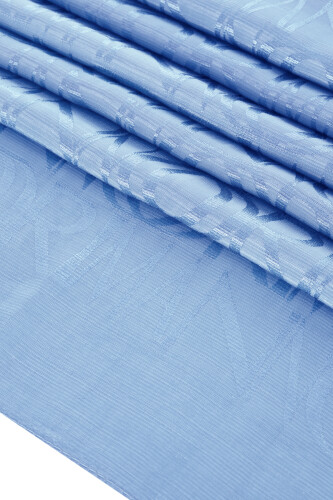 Monogram Blue Shiny Jacquard Shawl - 2