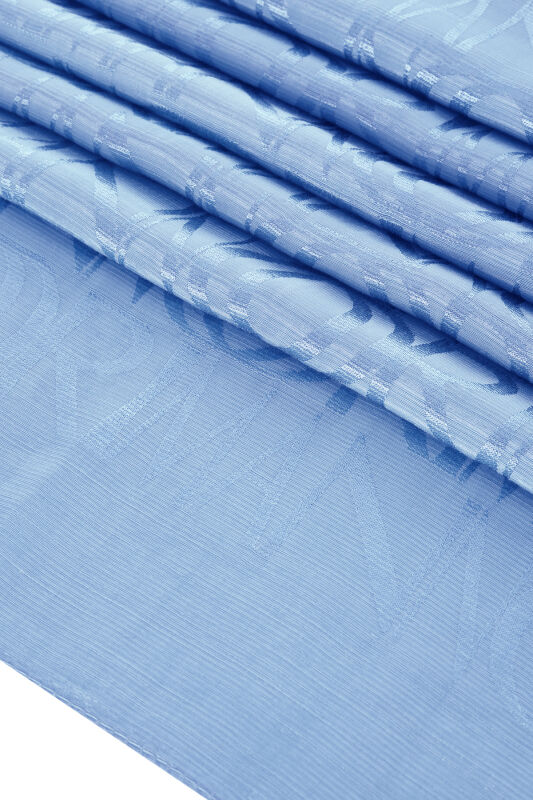 Monogram Blue Shiny Jacquard Shawl - 2