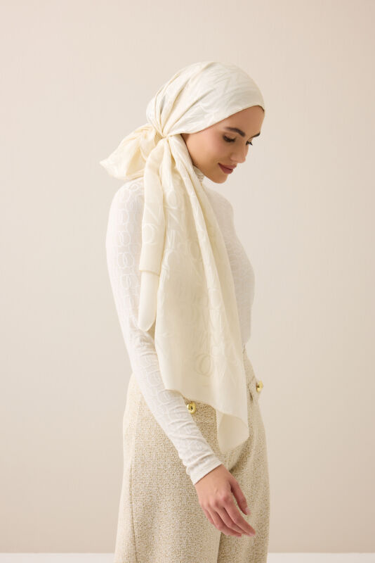 Monogram Bone Shiny Jacquard Shawl - 5