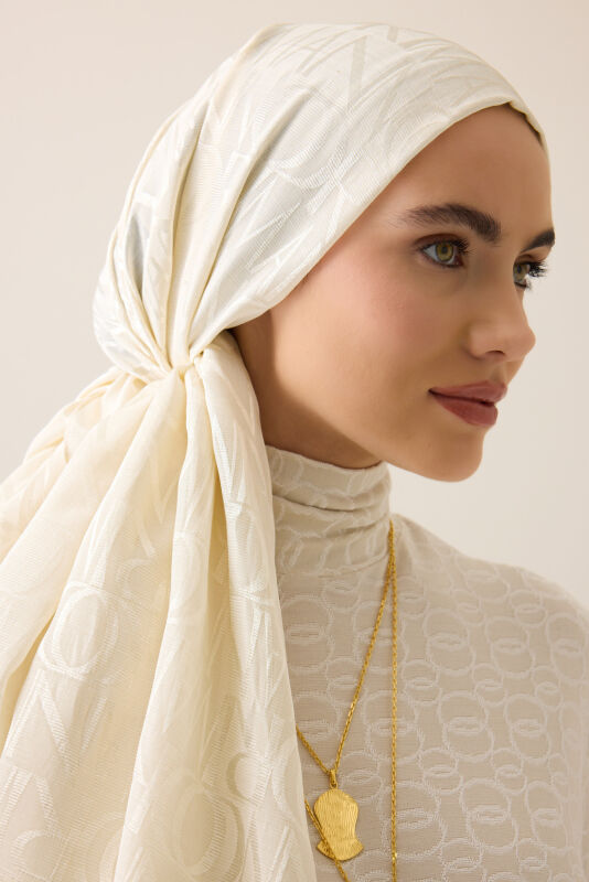 Monogram Bone Shiny Jacquard Shawl - 3