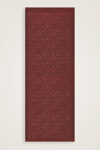 Monogram Burgundy Shiny Jacquard Shawl - 2