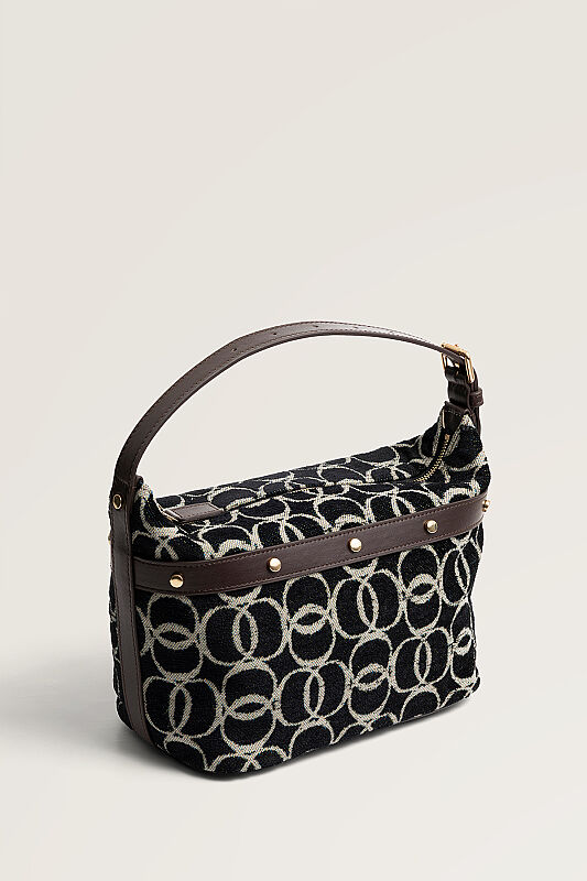 Monogram Dokuma Siyah Kutu Çanta - 2