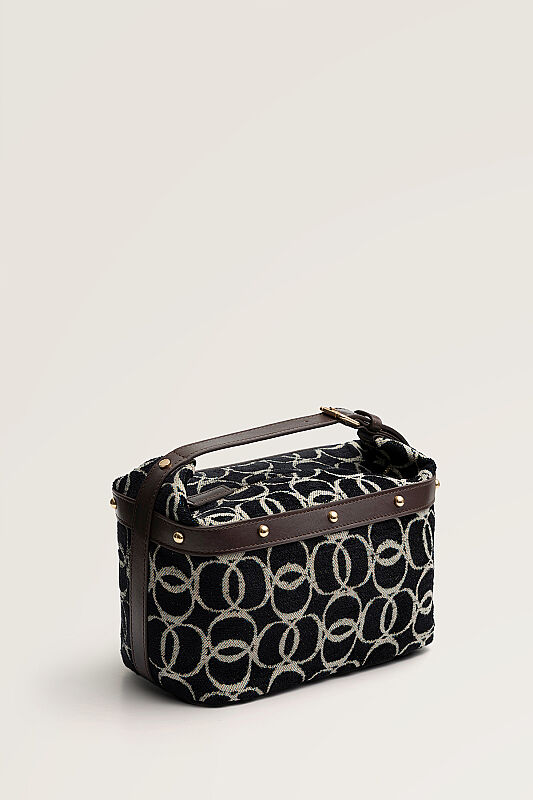 Monogram Dokuma Siyah Kutu Çanta - 4