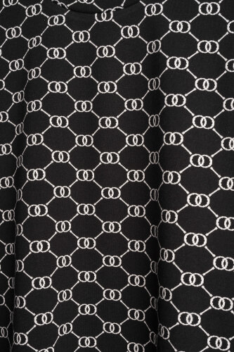 Monogram Jacquard Black Knitted Blouse - 2