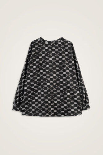 Monogram Jacquard Black Knitted Blouse - 3