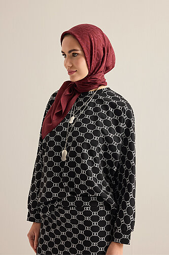 Monogram Jacquard Black Knitted Blouse - 5