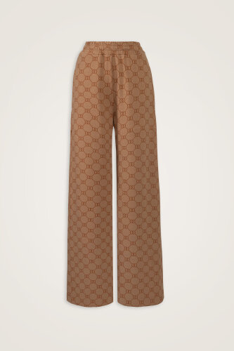 Monogram Jacquard Light Brown Knit Pants - 1