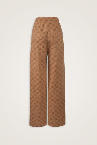 Monogram Jacquard Light Brown Knit Pants - 3