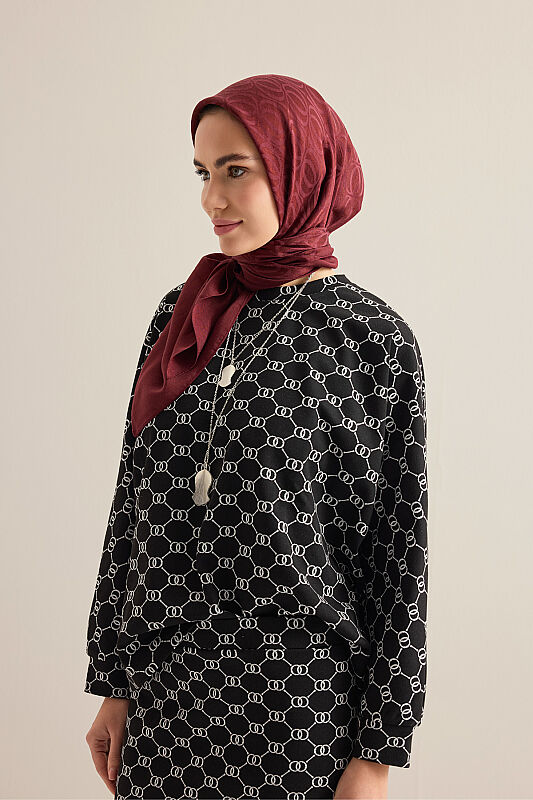 Monogram Jakar Siyah Örme Bluz - 5