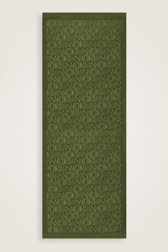 Monogram Khaki Shiny Jacquard Shawl - 2