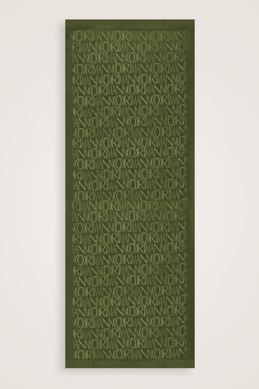 Monogram Khaki Shiny Jacquard Shawl - 2