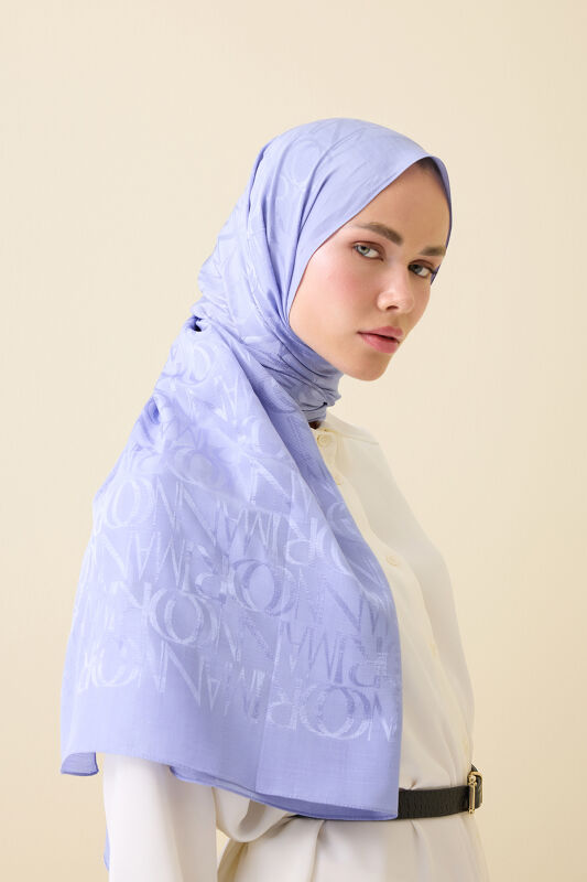 Monogram Lavender Shiny Jacquard Shawl - 1