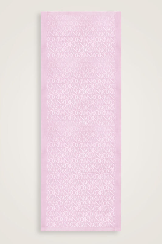Monogram Light Pink Shiny Jacquard Shawl - 1