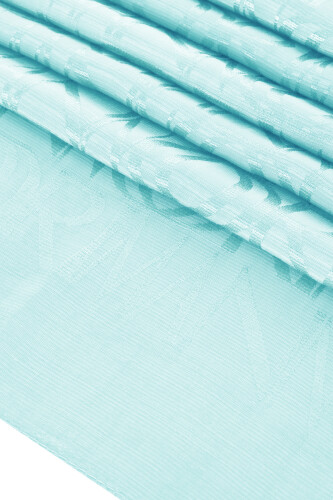Monogram Light Turquoise Shiny Jacquard Shawl - 4