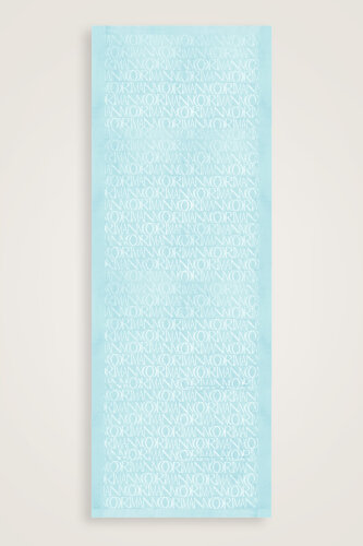 Monogram Light Turquoise Shiny Jacquard Shawl - 2