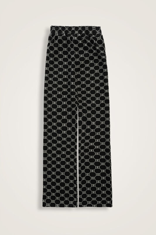 Monogram Siyah Triko Eşofman Altı - 1