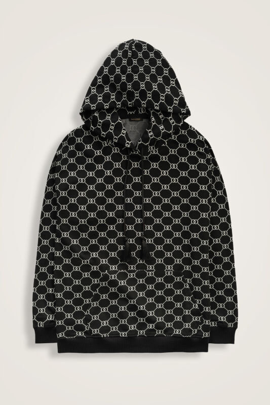 Monogram Siyah Triko Eşofman Üstü - 1