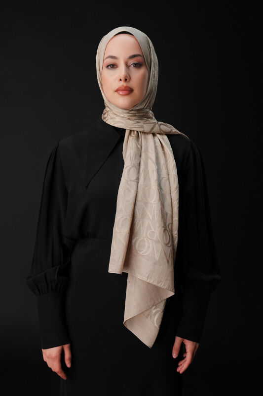 Monogram Stone Shiny Jacquard Shawl - 6