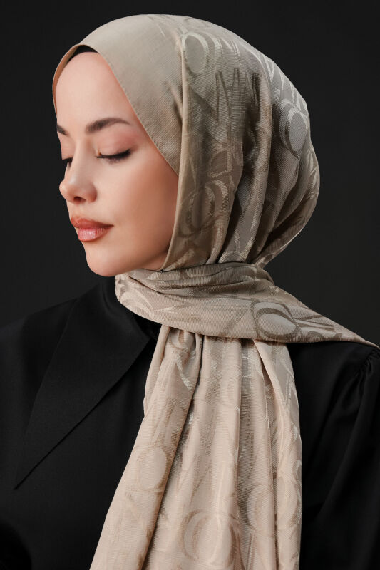 Monogram Stone Shiny Jacquard Shawl - 3