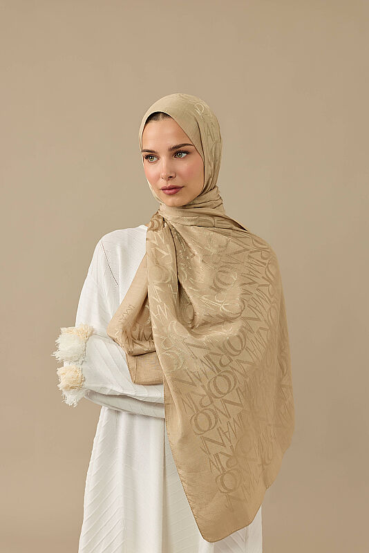 Monogram Stone Shiny Jacquard Shawl - 5
