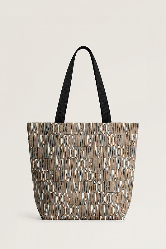 Monogram White-Beige Cotton Bag - 1