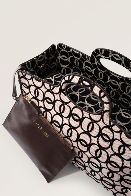 Monogram Woven Beige Bag - 4