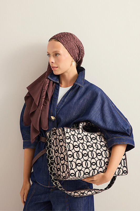 Monogram Woven Beige Bag - 1