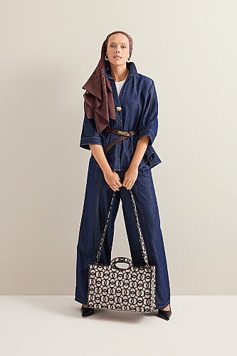 Monogram Woven Beige Bag - 3