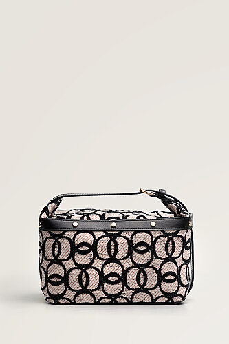 Monogram Woven Beige Box Bag - Imannoor