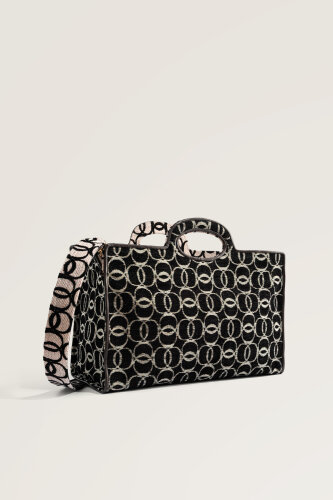 Monogram Woven Black Bag - Imannoor (1)