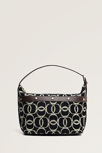 Monogram Woven Black Box Bag - Imannoor