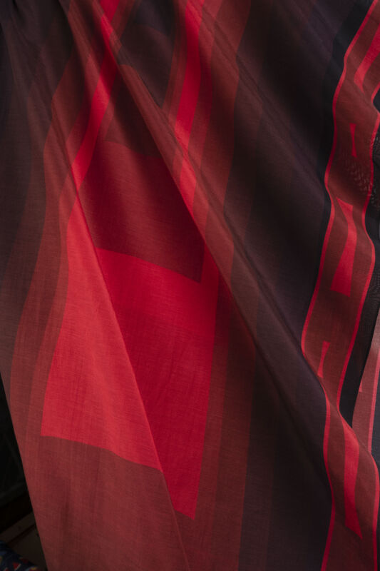 Moon Gate Cherry Floss Cotton Shawl - 4