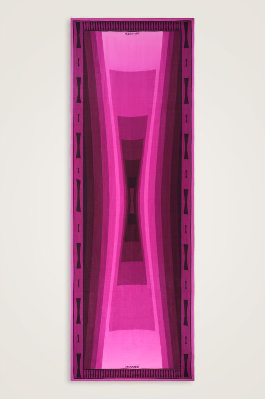 Moon Gate Fuchsia Floss Cotton Shawl - 1