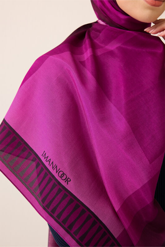Moon Gate Fuchsia Floss Cotton Shawl - 3