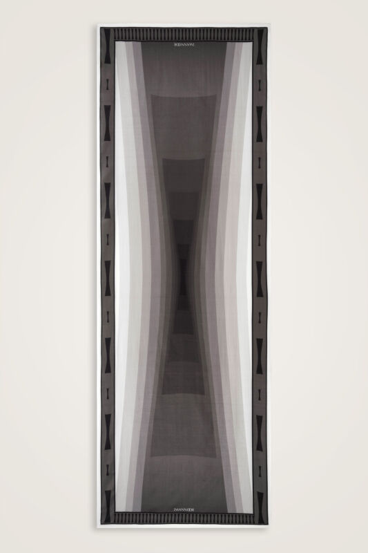 Moon Gate Gray Floss Cotton Shawl - 1