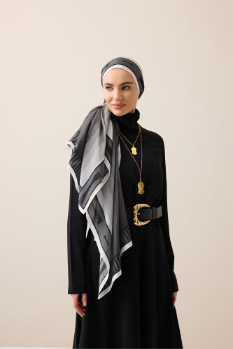 Moon Gate Gray Floss Cotton Shawl - 4