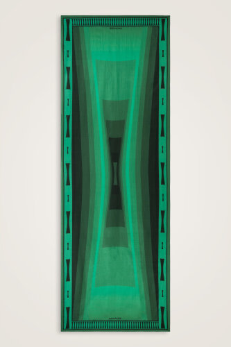 Moon Gate Green Floss Cotton Shawl - 2