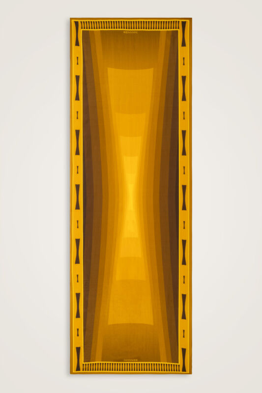 Moon Gate Mustard Floss Cotton Shawl - 1