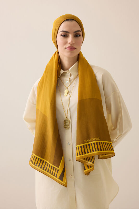 Moon Gate Mustard Floss Cotton Shawl - 5