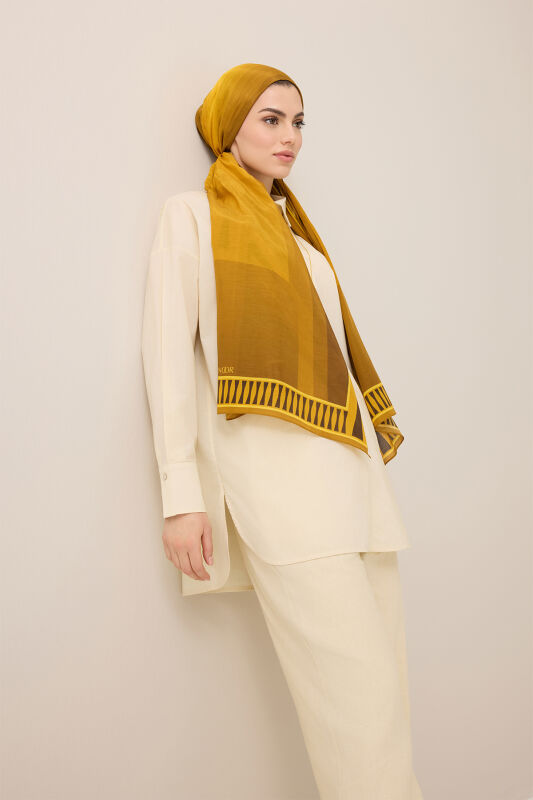 Moon Gate Mustard Floss Cotton Shawl - 6