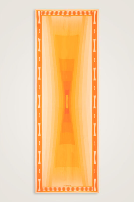 Moon Gate Orange Floss Cotton Shawl - 1