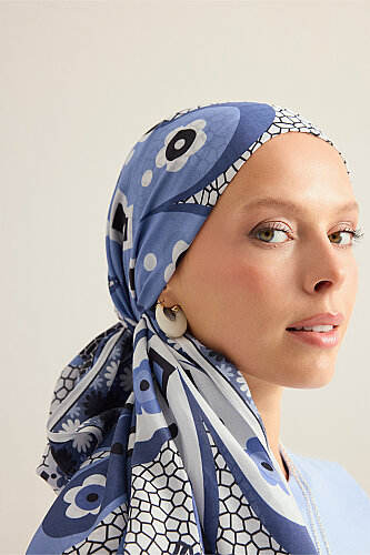 Mosaic Daisy Flower Pot Cotton Floss Shawl - 3