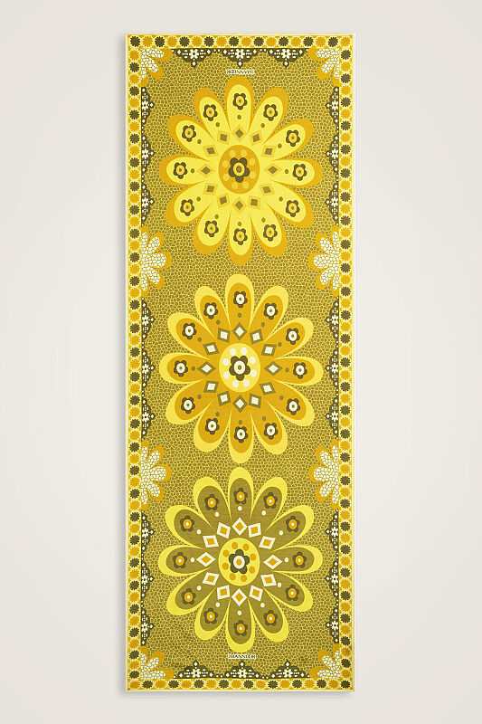 Mosaic Daisy Yellow Cotton Floss Scarf - 2