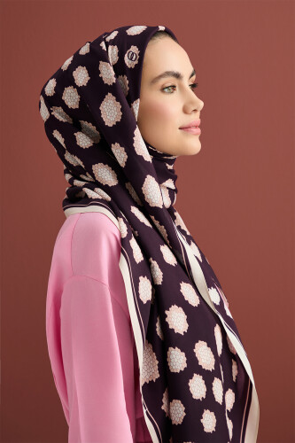 Mosaic Leopard Flosh Viscose Shawl Brown 