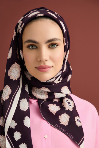 Mosaic Leopard Flosh Viscose Shawl Brown - 5