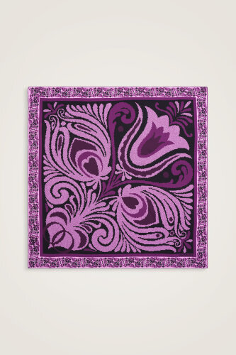 Mosaic Tulip Silk Scarf Purple - Imannoor (1)