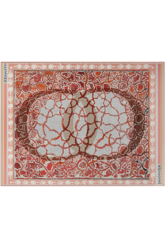 Mozaik Kırmızı İpek Şal 200x150 - 1