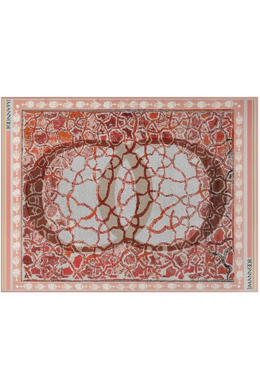 Mozaik Kırmızı İpek Şal 200x150 - 1