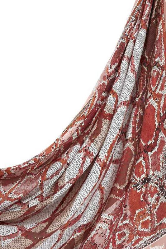 Mozaik Kırmızı İpek Şal 200x150 - 5