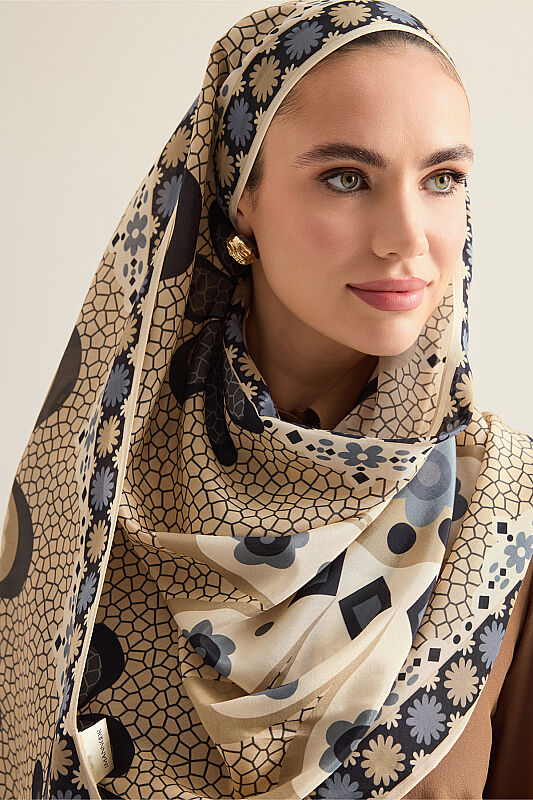 Mozaik Papatya Limon Küfü Pamuk Floş Şal 70x210 - 3